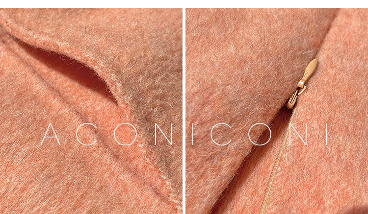 Aconiconi Luxury Cape Shawl Woolen Winter Coat- Sea Night Twilight