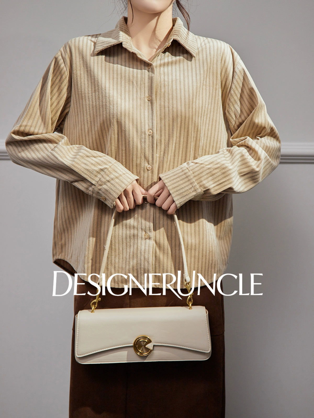 DGU |Mocha Light Luxury Versatile Design Niche Long-Sleeved Loose Top - Louis.