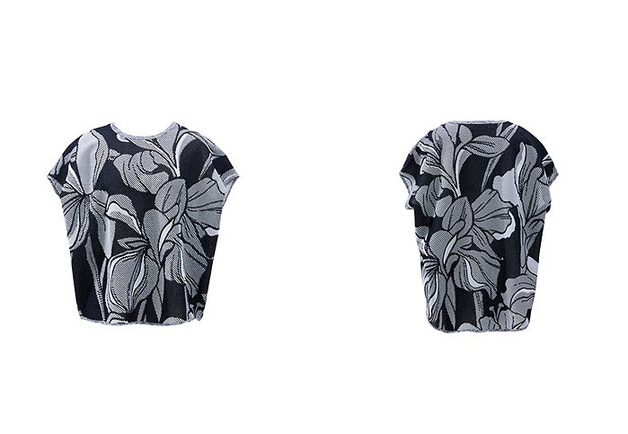 ZHUCHONGYUN black jacquard knitted top and skirt outfit set - TRYST.