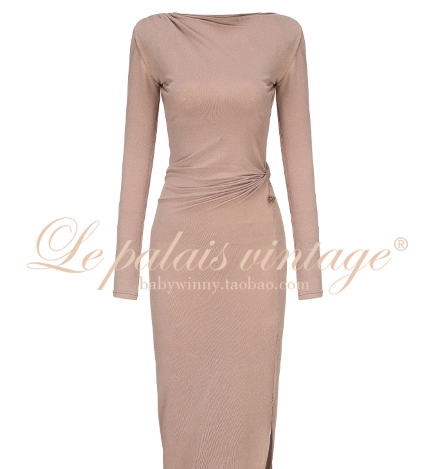 Le Palais Vintage Elegant Brown Aysmmetrical Wrap Short/ Long Dress-POA.