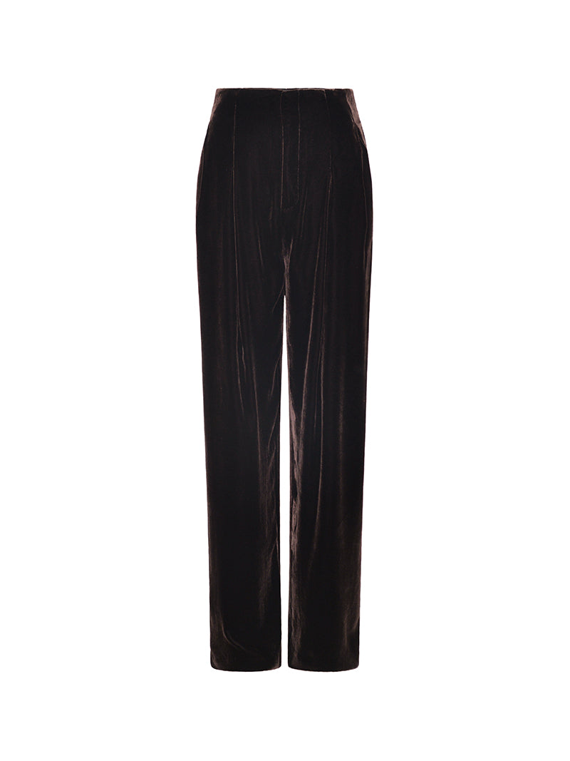 M essential Mackay designer embroidered stand-collar vest velvet top pant set - Niara