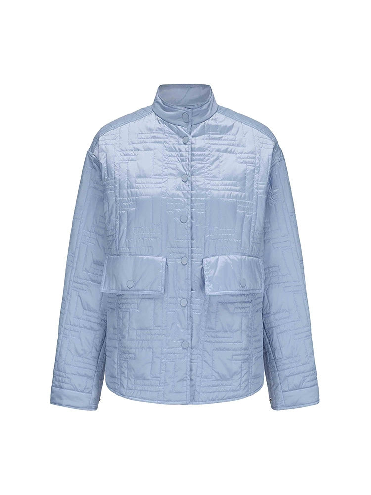 ATELIER MISS LU Fall/Winter Glacier Blue quilted padded jacket - HAILEY.