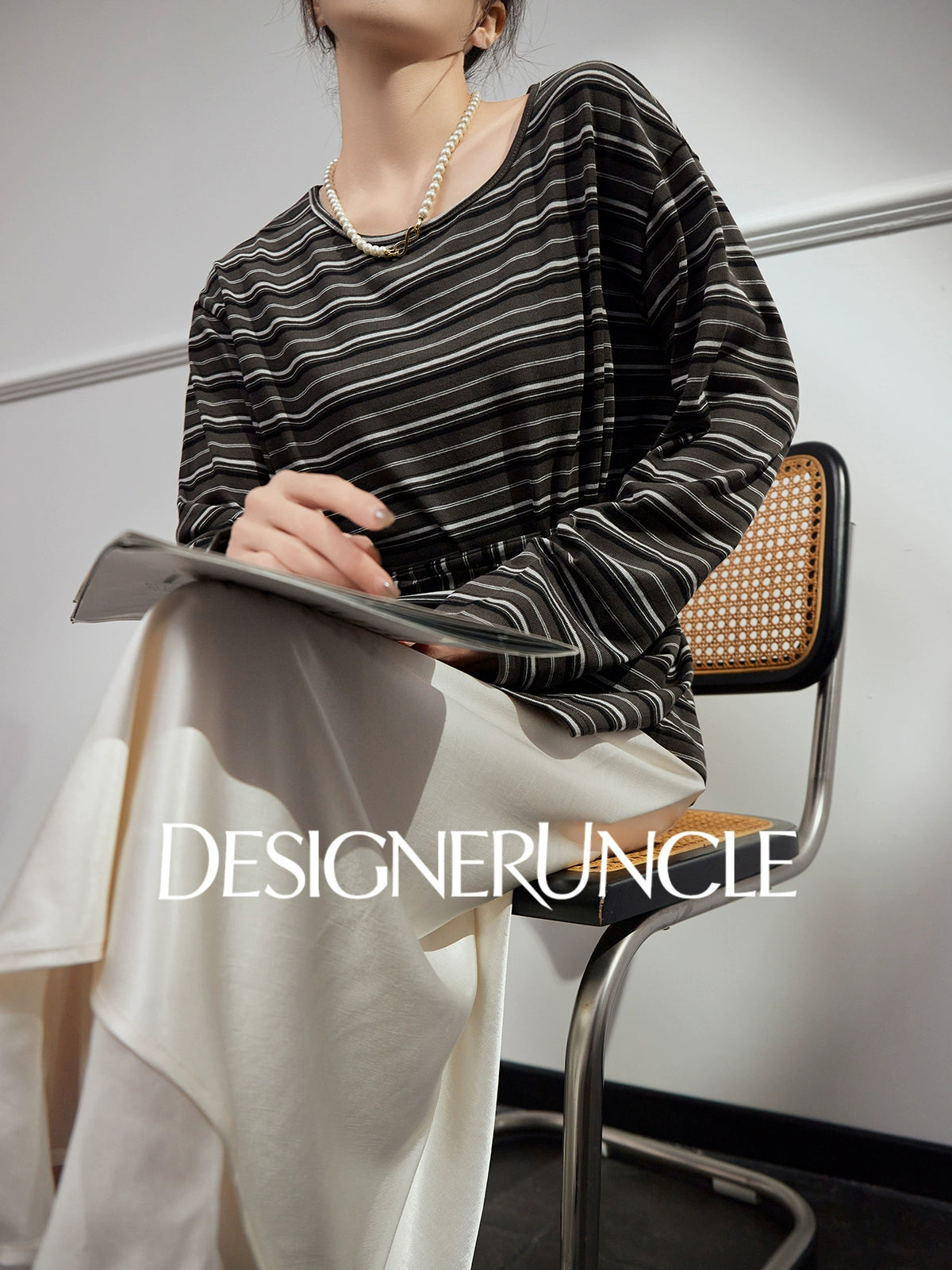 DGU "Flow Boundary" striped knitted sweater versatile fashion design top - NEAT.