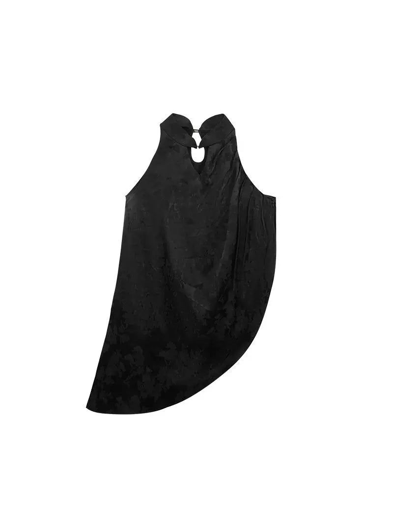 HECO acetate pleated vest sleeveless top - time.