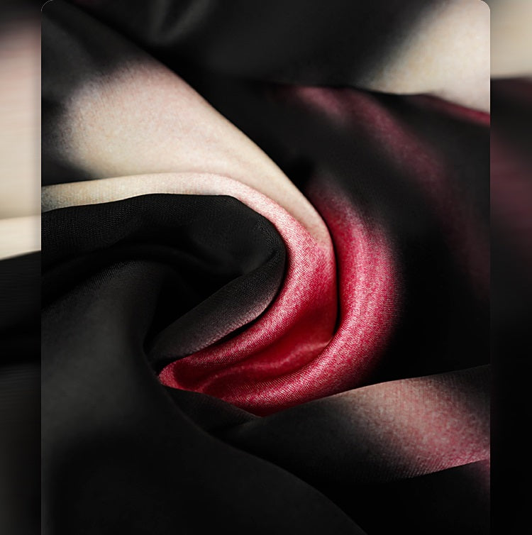 HECO Chinese high-end acetic acid skirt summer tulip print drape - ESSENCE.