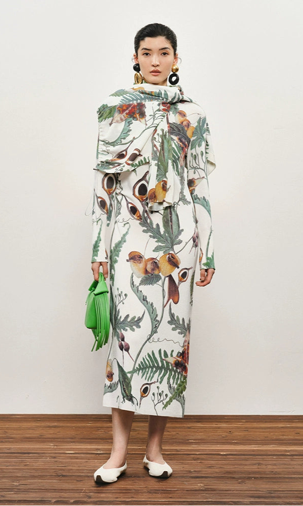 ZHUCHONGYUN floral drawstring loose knit jacket-RAYA.