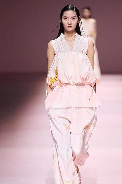 COMME MOI Lv Yan designer summer women's fashion tassel fabric slippers - HAILE.