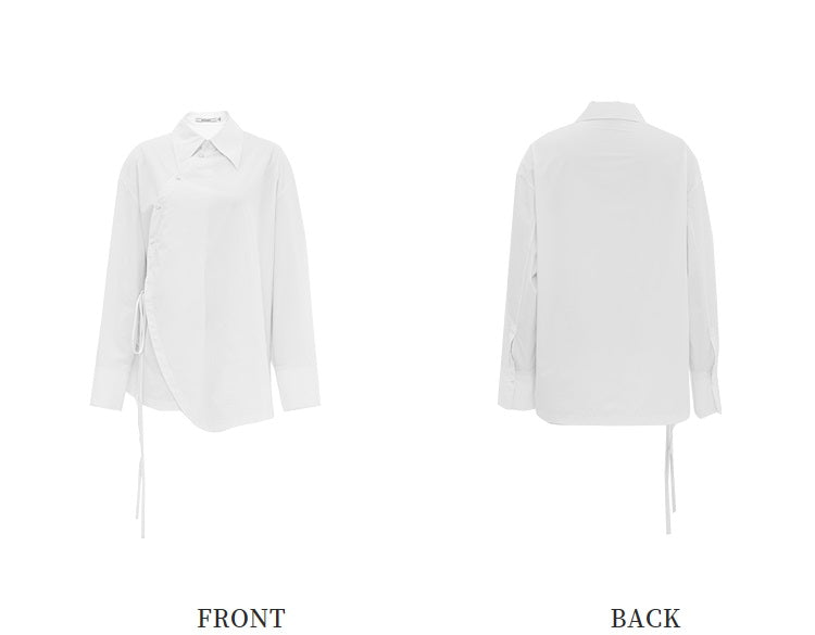 ZHUCHONGYUN white classic lapel long sleeve shirt-SHINJI.
