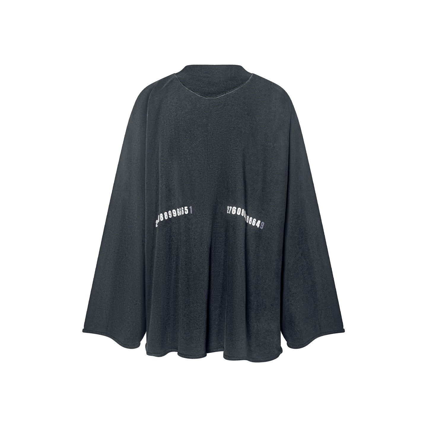 TUYUE Grey Heavy Cotton Small Turtleneck Relaxed Sweatshirt - DAWN.