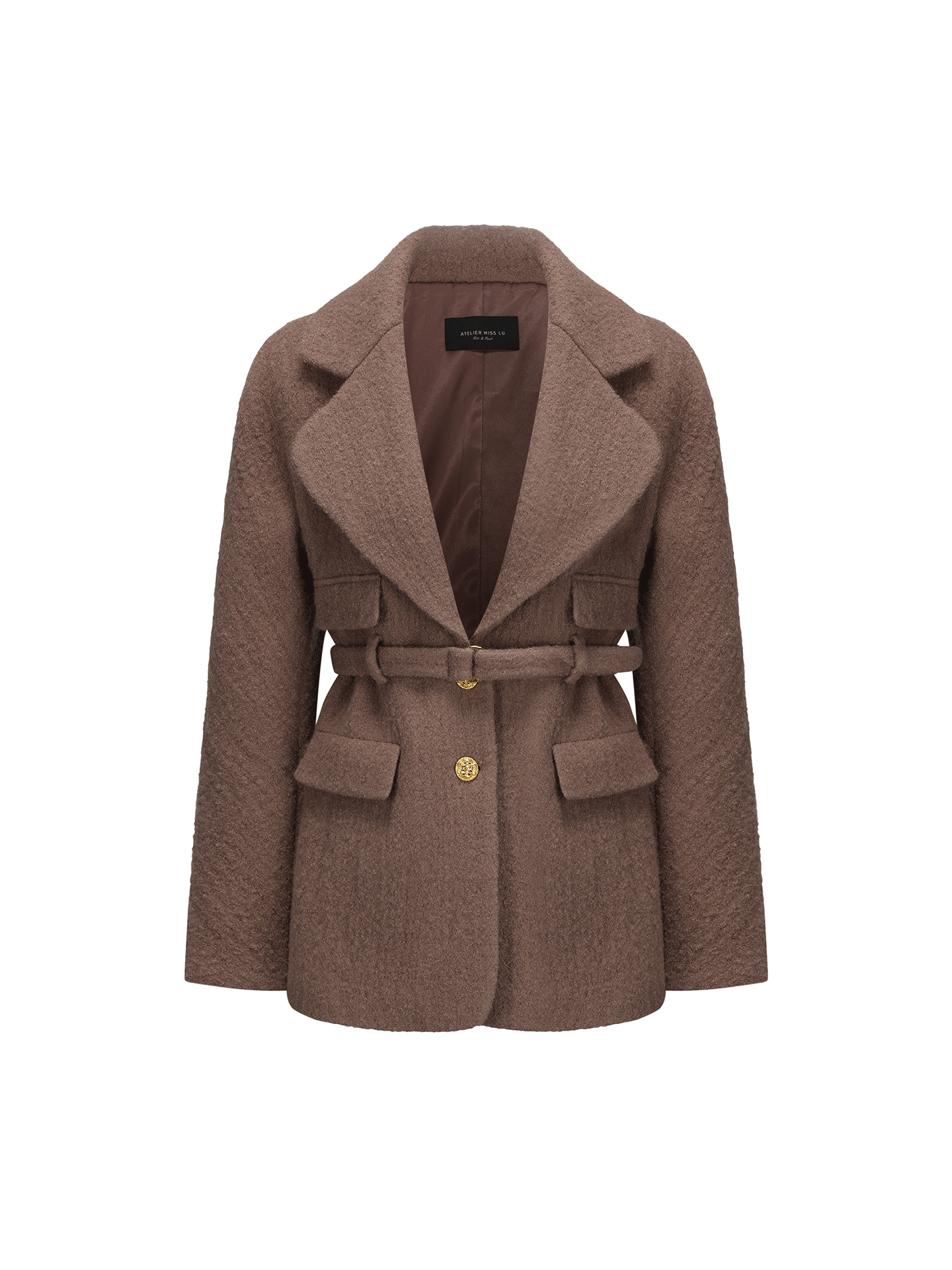 ATELIER MISS LU vintage lapel shape sheep wool blazer - PALAD.