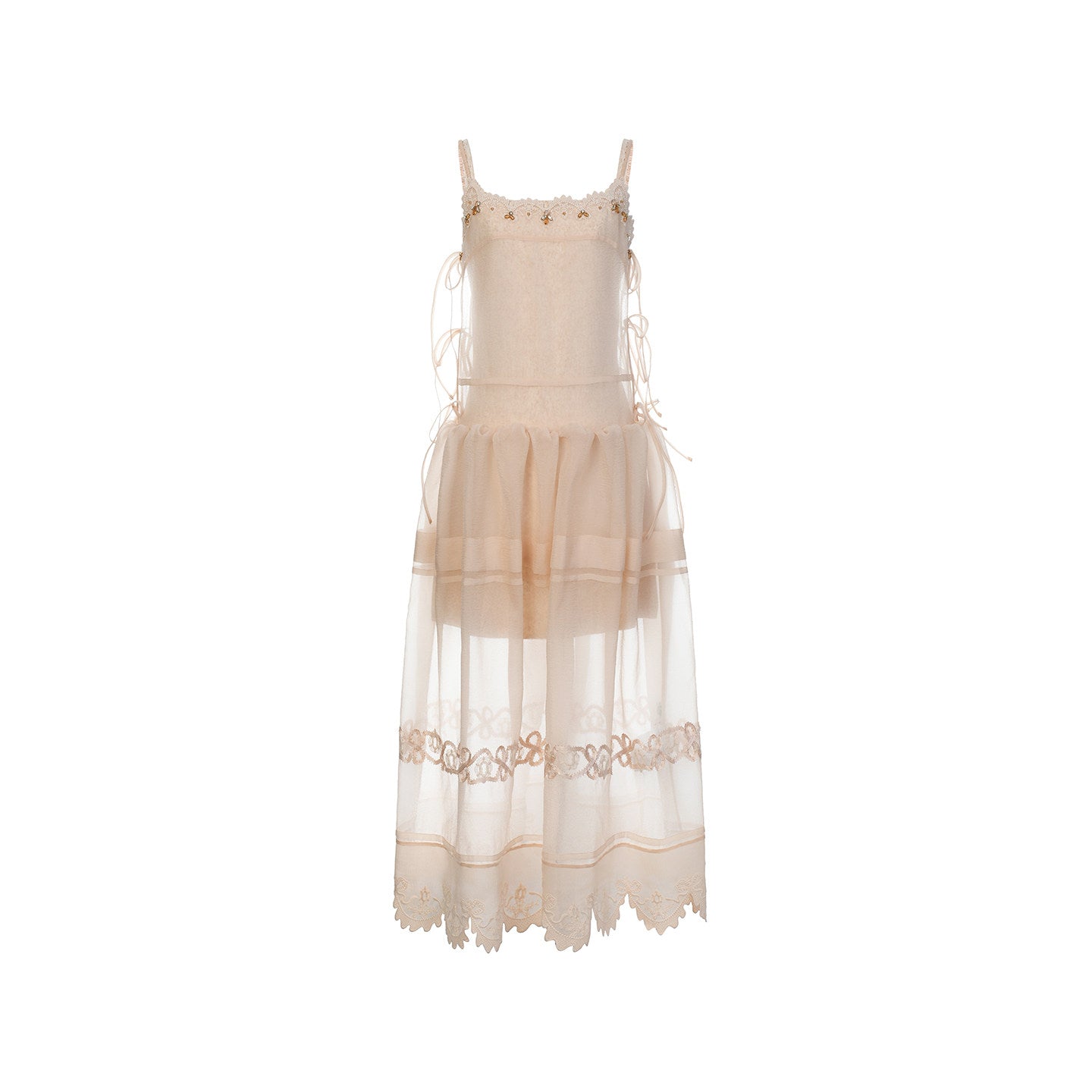 FAME wave hip pastoral style organza suspender French dress