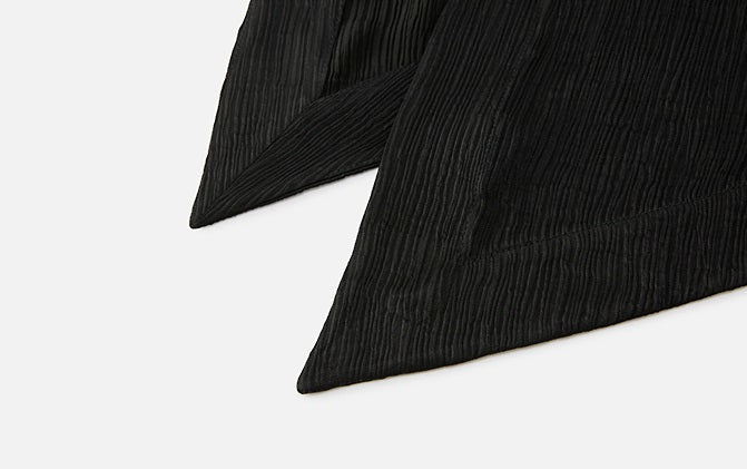 ZHUCHONGYUN pleated satin glossy one-shoulder loose silhouette top--ANARI.