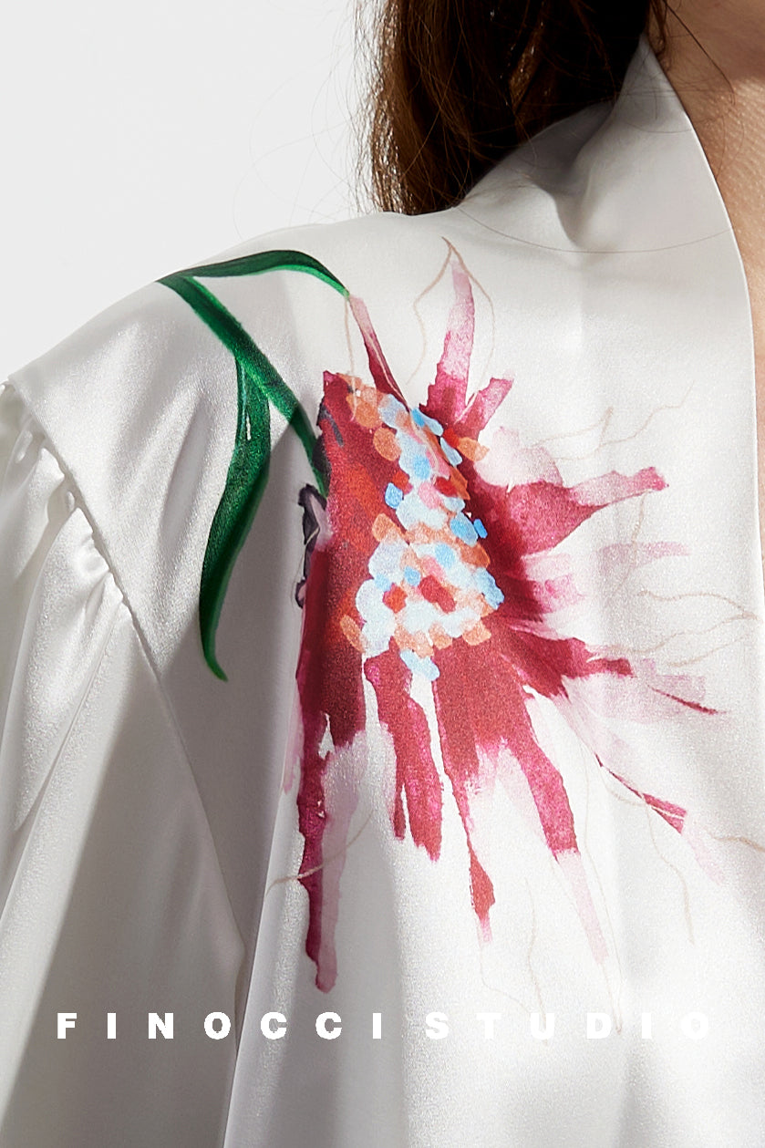 Acetic printed high-end french blouse Nunia