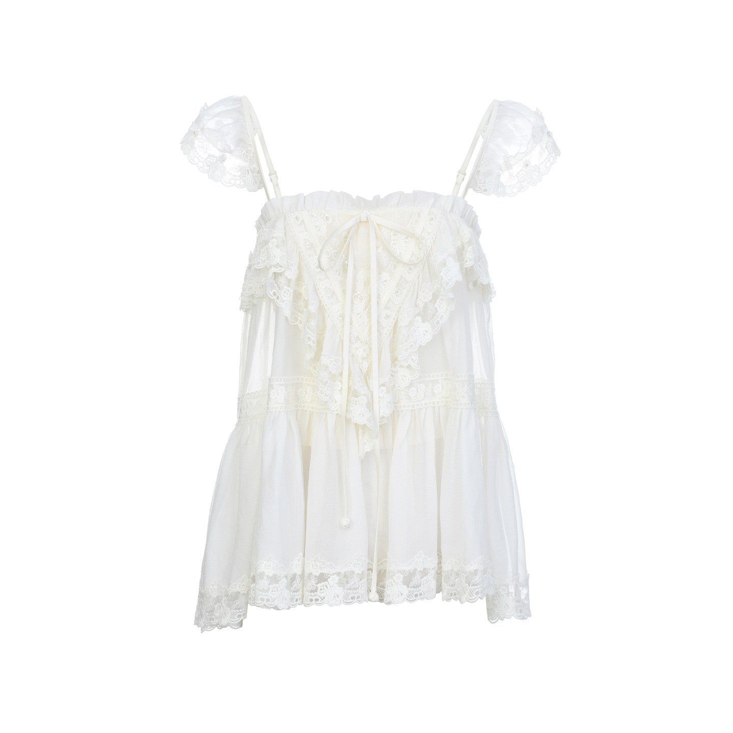 FAME Rococo Embroidered Trim Vest Suspension Top Women's Outerwear - SHANE