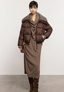 ANNASPEAK Wool V-Neck Dress Shawl Knit Set Winter-KIKI.