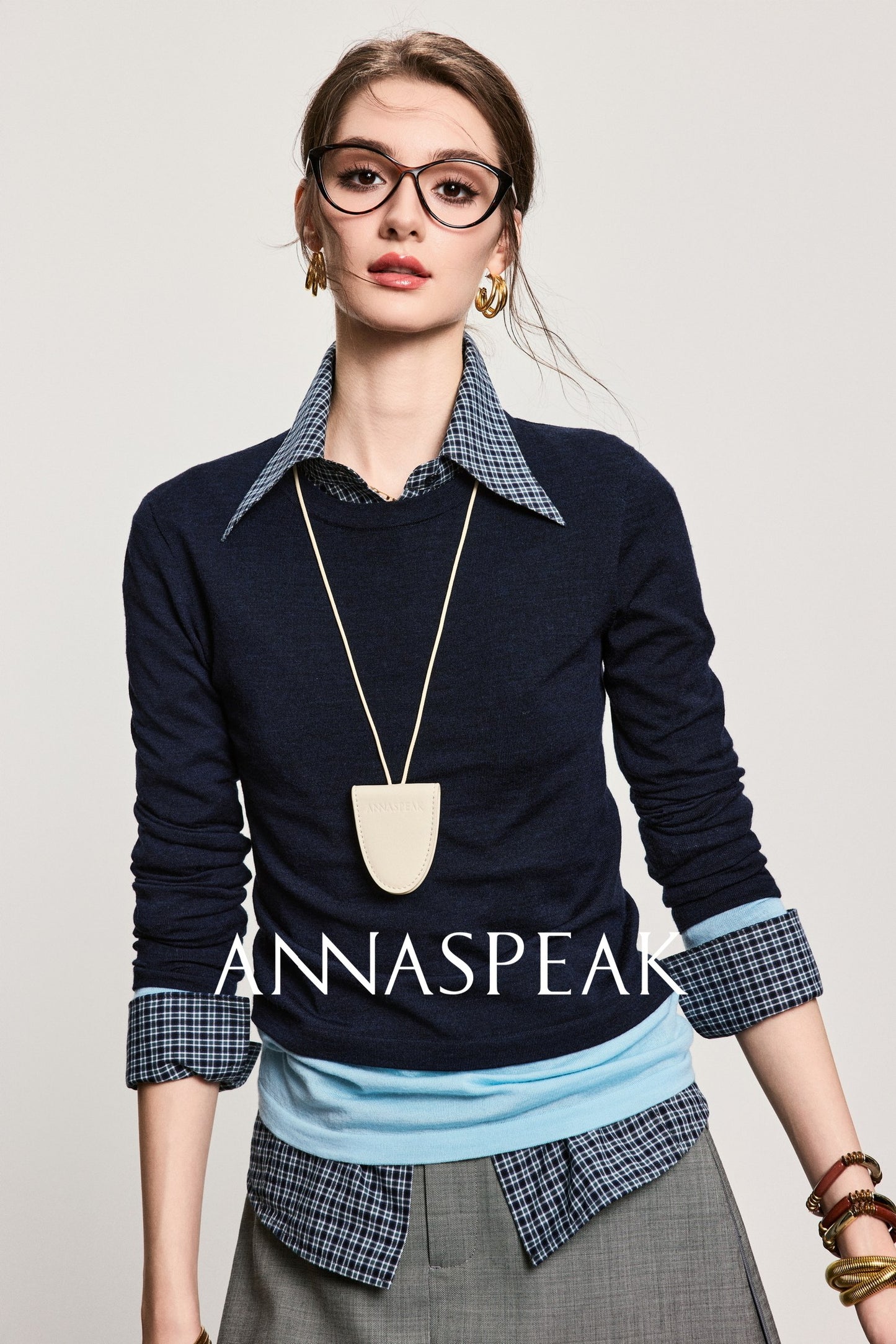 ANNASPEAK fake two pieces wool knit-LIAM.