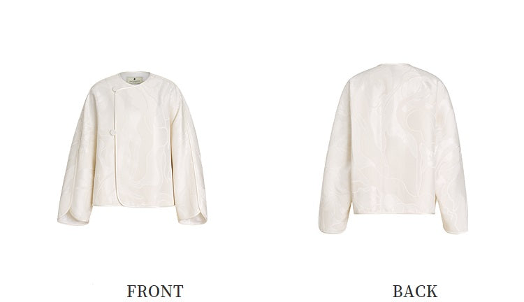 ZHUCHONGYUN Jacquard Crew Neck Loose Straight Jacket-MANCY.