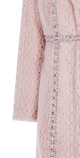 Wardrobes by Chen Luxury Soft Pink Handmade Diamond Fur Plush Coat-Elanor