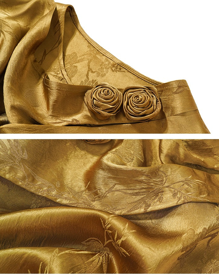 HECO Acetate texture Handmade Rose Top Women - DARK.