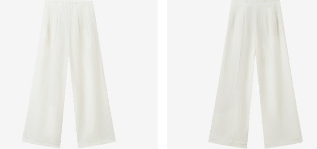 COMME MOI Lu Yan designer new women's triacetate white wide-leg pants - PROUD.