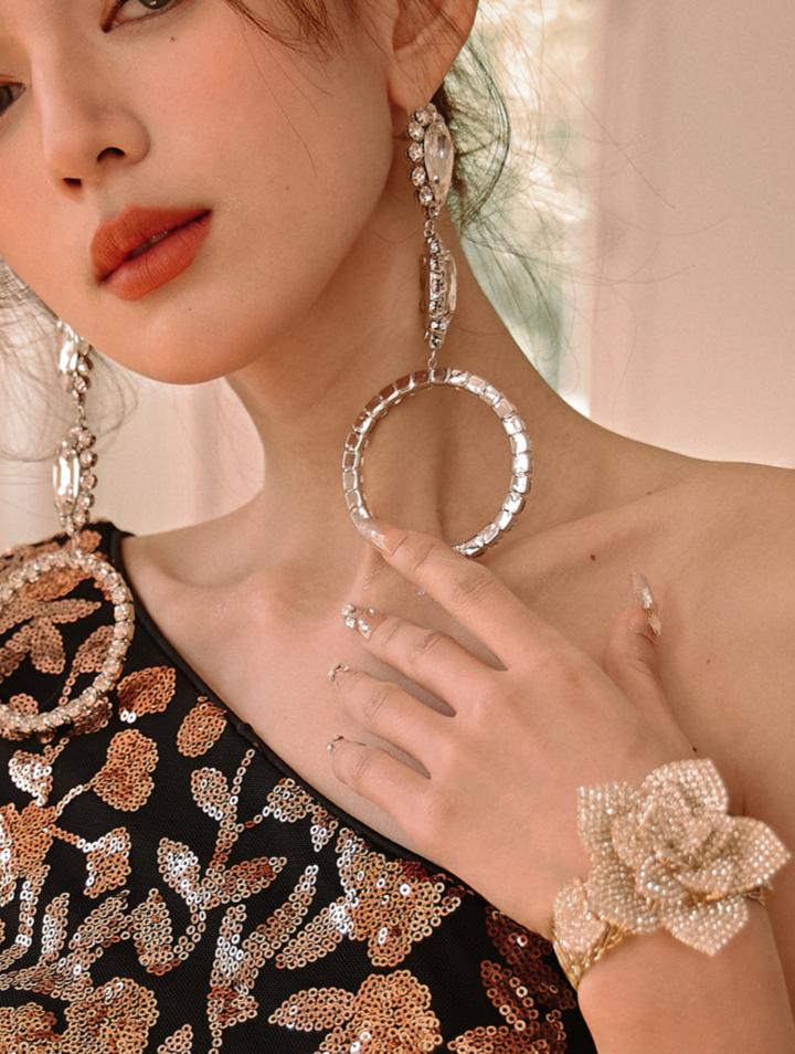 DOLLY Elegant Gold/Sliver Diamond Flower Design Bracelets-LUCY