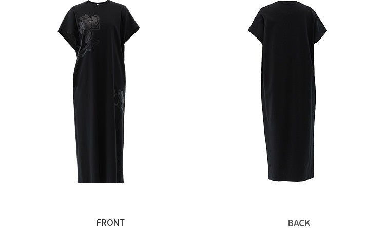 ZHUCHONGYUN short-sleeved loose casual cotton straight dress -SAM.