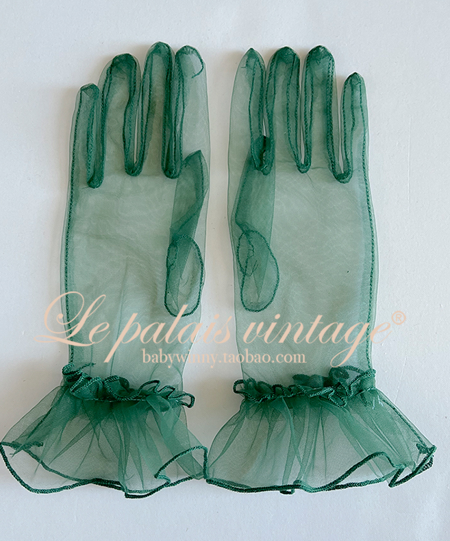 Le Palais Vintage Retro See-through Gauze Lace Gloves-Molly.