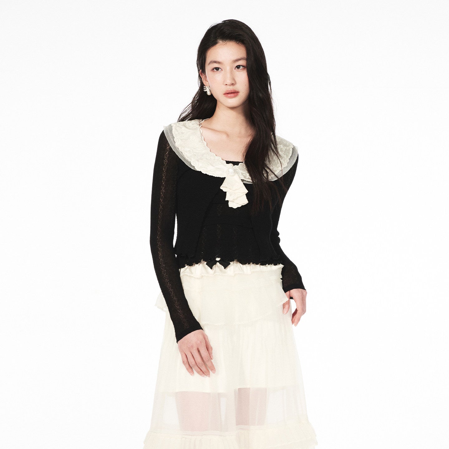 FAME cascading ruffle knit camisole top - ISAAC