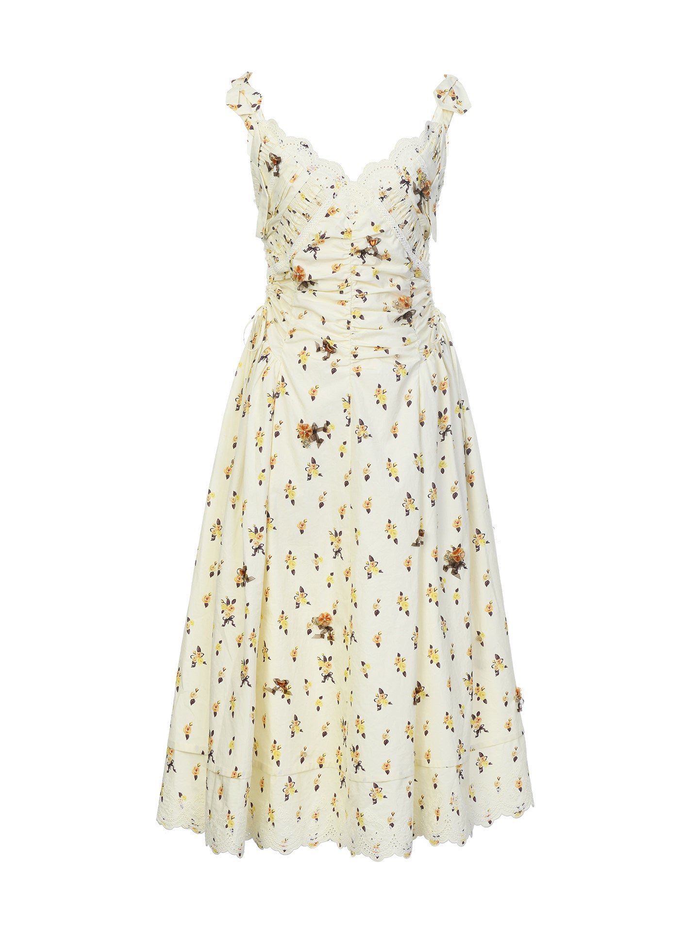 FAME pastoral print beaded floral slip dress - OLIVIA