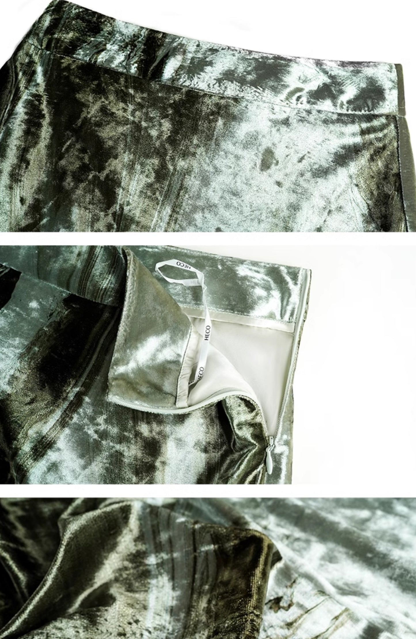 HECO high-end tie-dye flannel high-waisted thin skirt women - church.