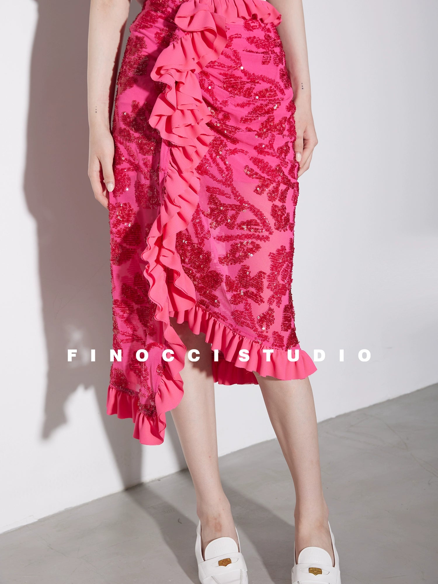 Embroidered clearance ruffle skirt