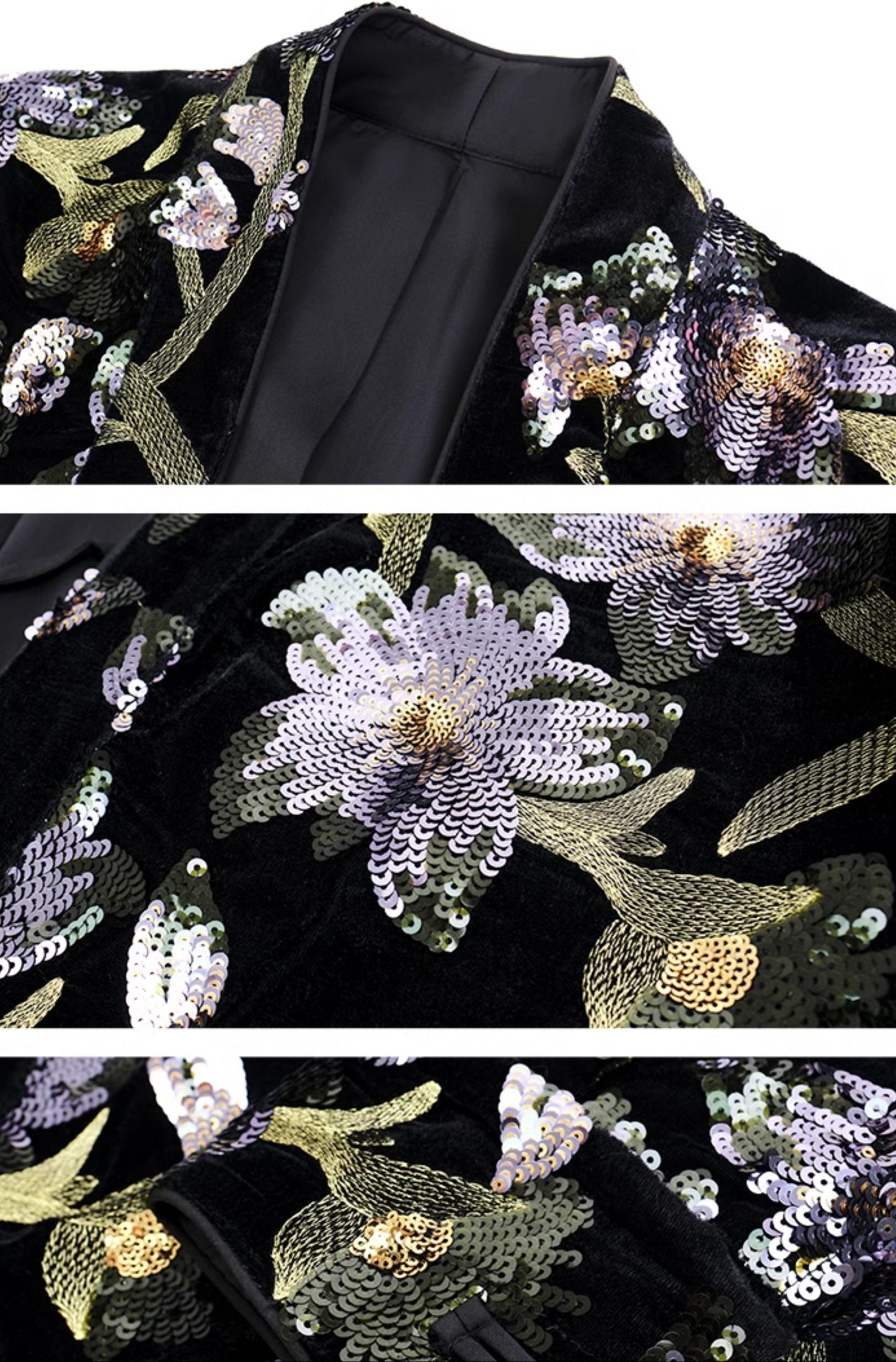 HECO velvet bottom plant embroidery sequin JACKET - AMAYA.