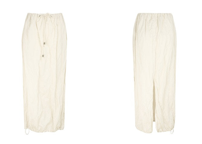 ZHUCHONGYUN drawstring back slit loose long skirt-JUMBO.