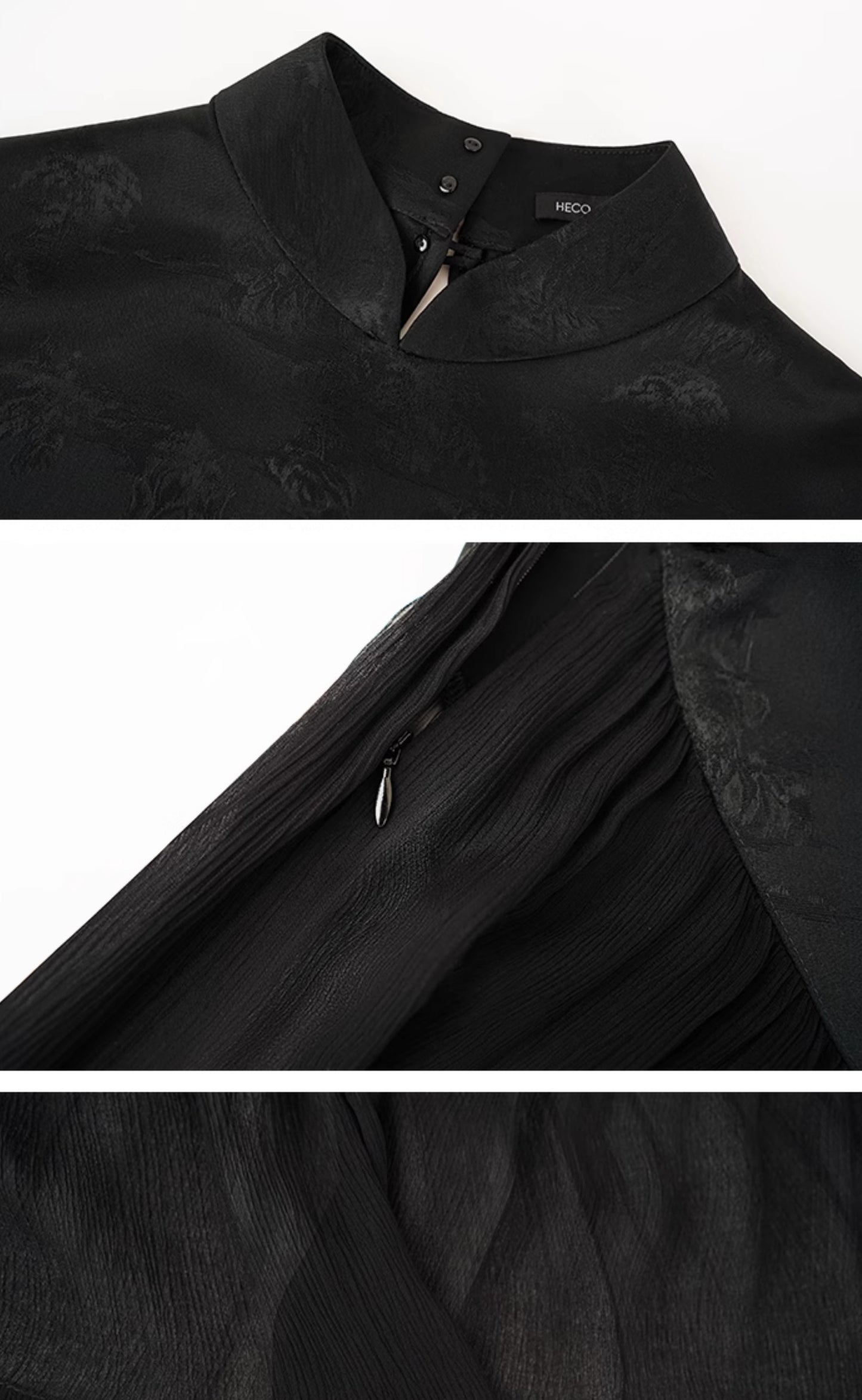 HECO New Chinese Acetate Jacquard Mesh Stitching T-Shirt - ANGEL.