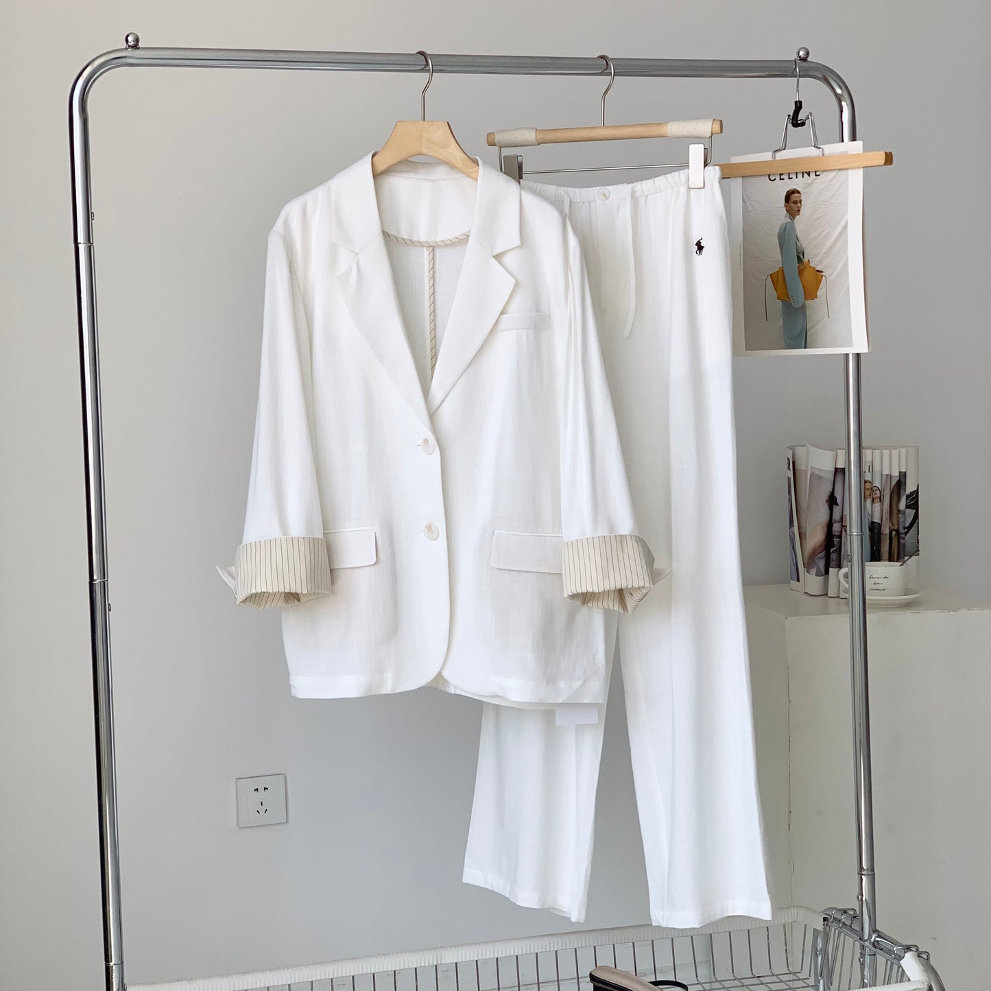 PIAOIN Premium Casual Linen Blazer Women's Versatile Straight Wide-leg Pants ALEXANDRA