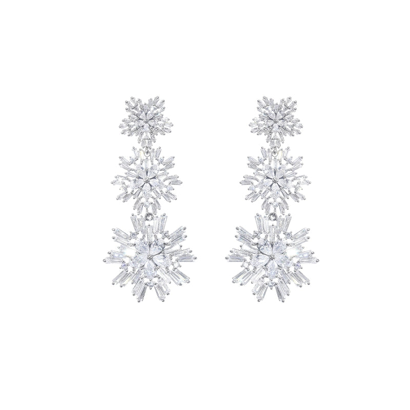 Wardrobes by Chen Luxury Diamond Drop Tassel Earrings-Moyo