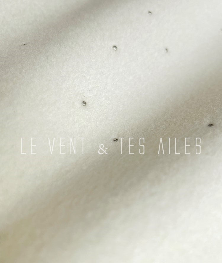 LE VENT&TES AILES French cream luxury beaded wool tweed coat cape-LEAH