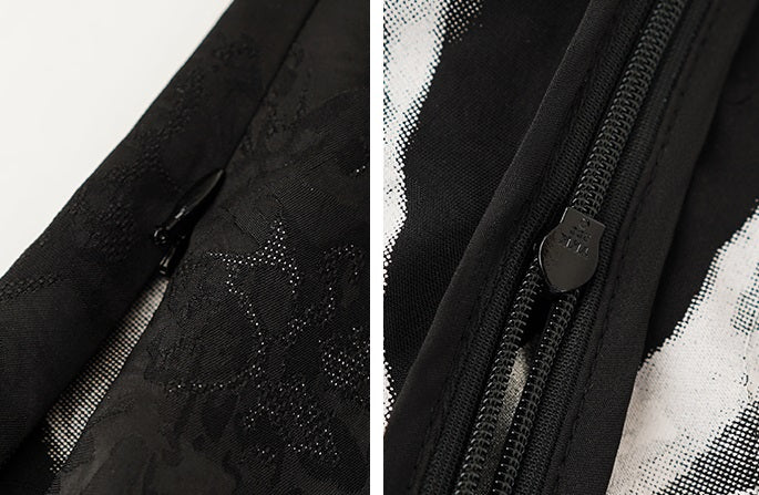 HECO Chinese Art Butterfly Print Swing Neck T-Shirt Waist Slim Top - CONJOR .