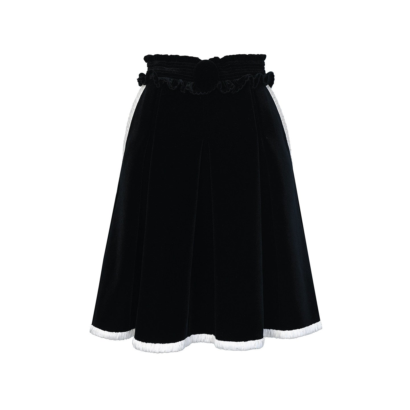 FAME elastic waist contrast trim velvet skirt - ANDER.