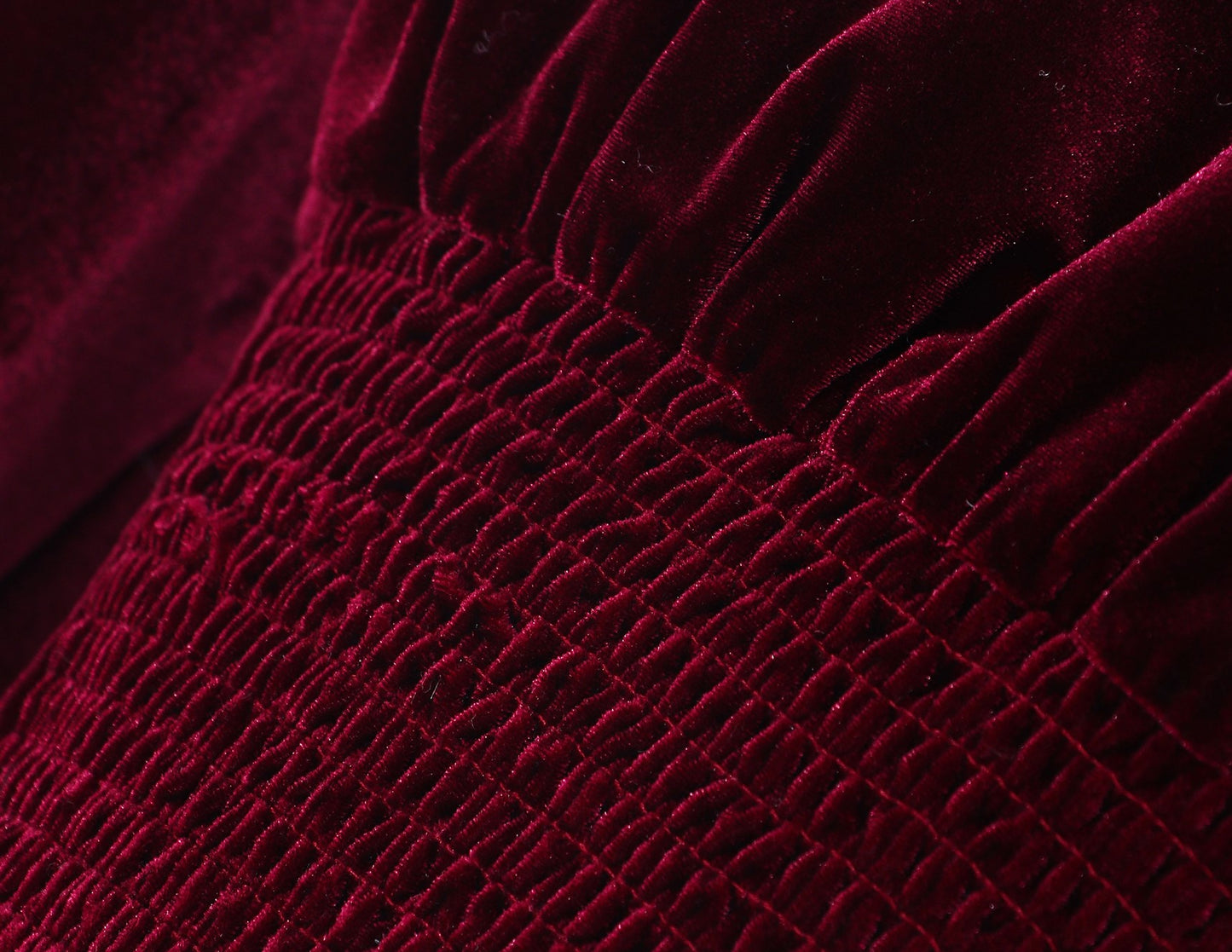 WANGXO | Light & Shadow Korean Velvet V-Neck Crop Top-LENA.