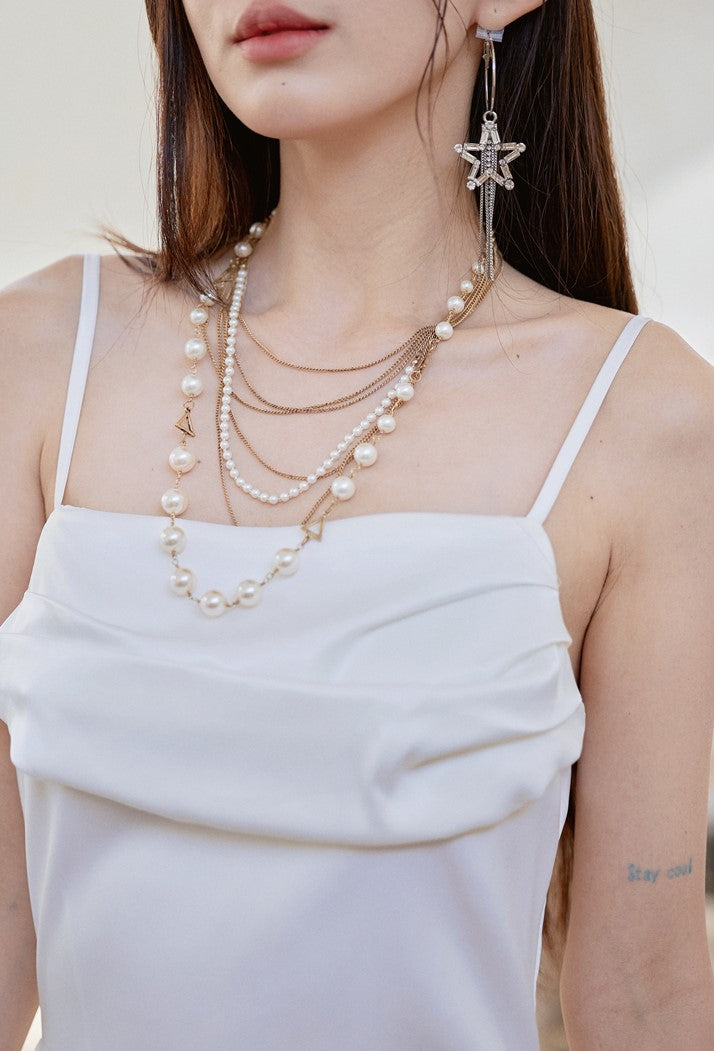 DOLLY Luxury White French Style Stain Sleeveless Irregular Hem Cocktail Dress-Lui