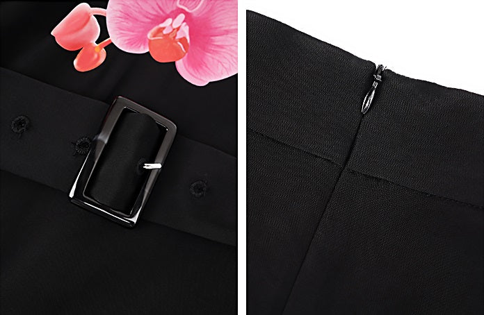 HECO Phalaenopsis Print Sleeveless Belted Short Dress - QUITE.