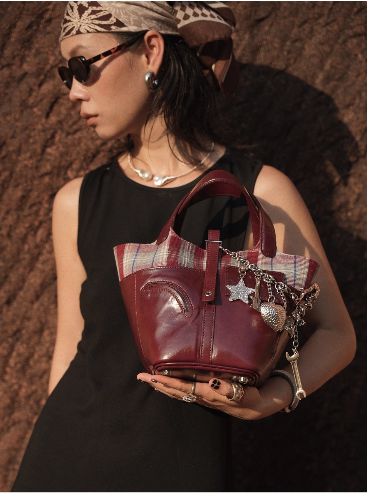 IUBALLET New Product Retro Bucket Wrap Top Layer Cowhide Bag - TEST.