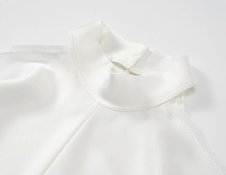 COMME MOI Lv Yan Designer Summer Women's Small Stand Collar Floater Top - ALTER.