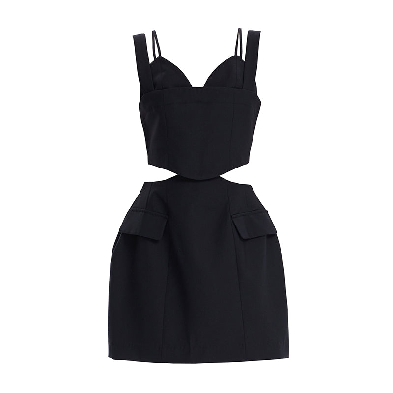 The TINY IN split-out open-waisted strap dress -CACAS