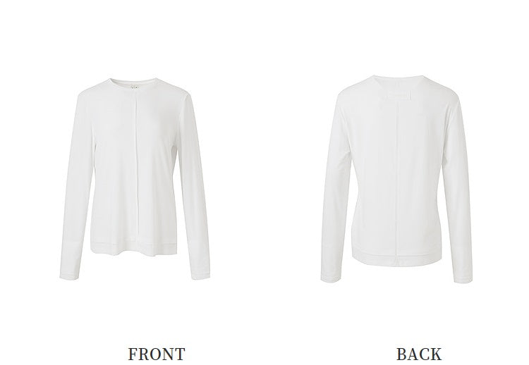 ZHUCHONGYUN white loose crew neck long-sleeved modal top-NATIE.