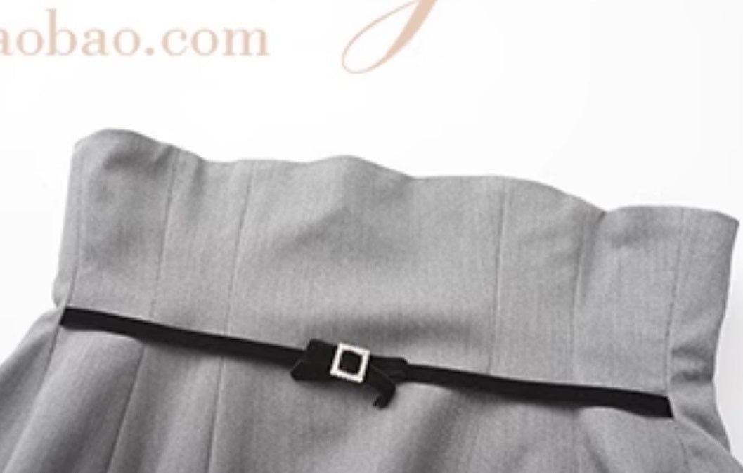 Le palais vintage Girlfriend Grey Suit Dress + Fishbone Waist Closure Sexy Suit-GREG.