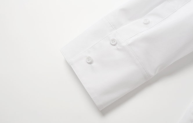 ZHUCHONGYUN white stand-up collar cotton shirt -LORDE.