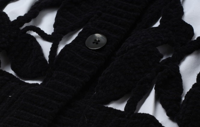 ZHUCHONGYUN contrasting cut-out knit top--YOSHIDA.