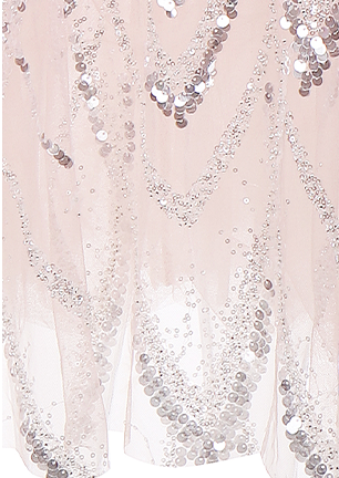 Wardrobes by Chen Luxury Fog Pink Round Neck Sleeveless Chiffon Dinner Dress-Nini